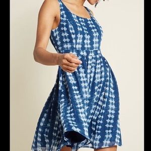 ModCloth | A line Dress | Freeing Feeling Shibori print Mini Dress |  XXS | NWT